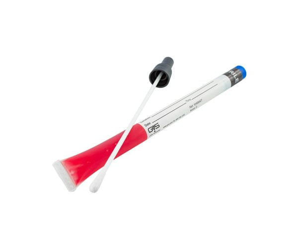 Sterile swab and collection tube for precise sample collection, essential in clinical and laboratory settings.