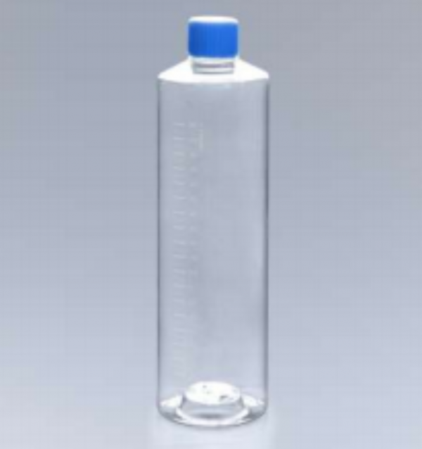 Laboratory bottle with precise measurements, suitable for bacterial filter solutions.