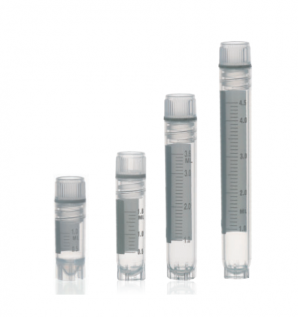 Plastic vials with measurement markings, ideal for use with syringe filters.