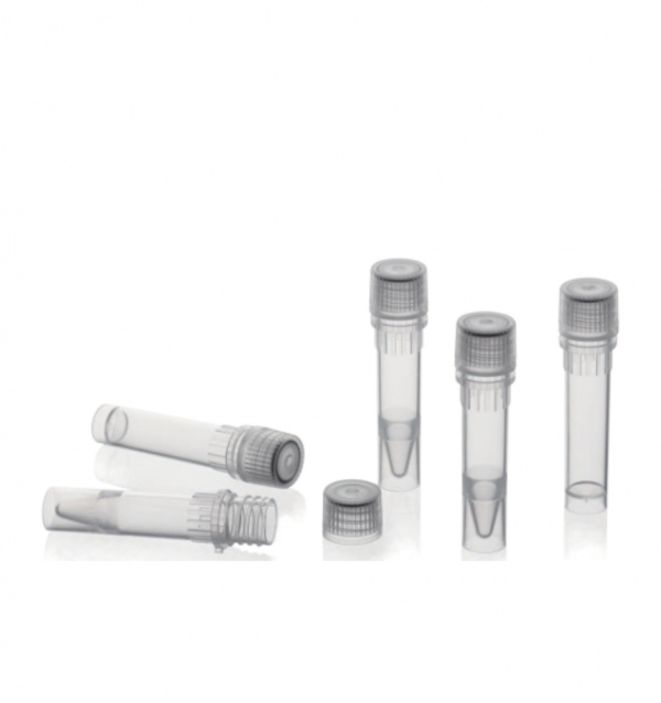 Laboratory vials with secure caps, used for storing and testing samples with syringe filters.